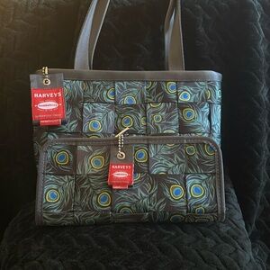 HARVEY'S THE ORIGINAL SEATBELT PEACOCK BAG AND WALLET SET